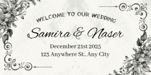 Pastel Welcome To Our Wedding Anniversary  Eventbrite Banner template