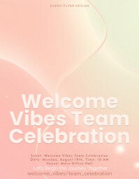 Pastel Welcome Vibes Team Celebration Flyer Template For Corporate Onboarding Events