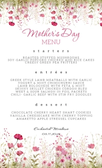 Pastel Wildflower Menu Template Us Legal