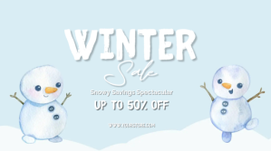Turquoise Winter Sale Display digitale Template