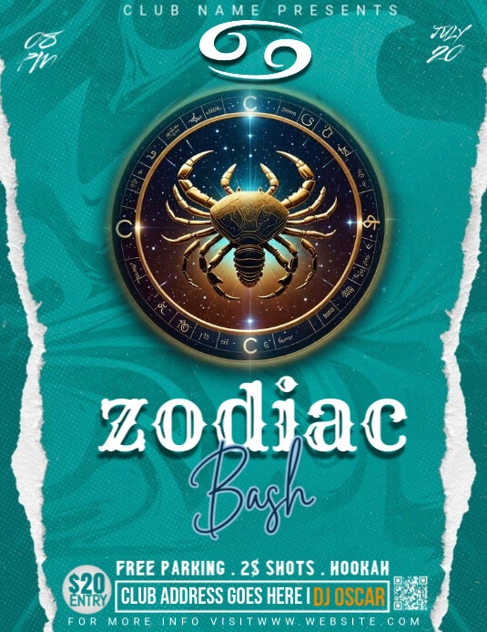 Pastel Zodiac Birthday Bash Flyer (us Letter) template