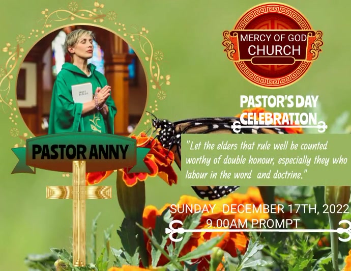 Pastor's day flyer template