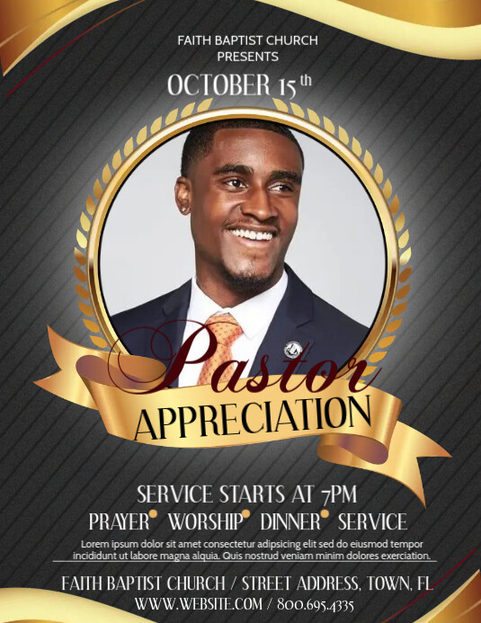 Pastor's Appreciation Ulotka (US Letter) template