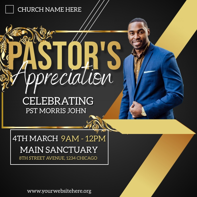 pastor's appreciation flyer Template PosterMyWall