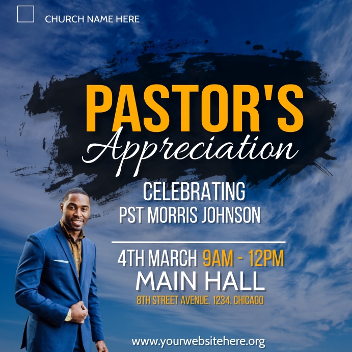 pastor's appreciation flyer Template PosterMyWall