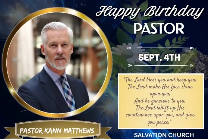 PASTOR'S BIRTHDAY Transparent 4 stopy × 6 stóp template