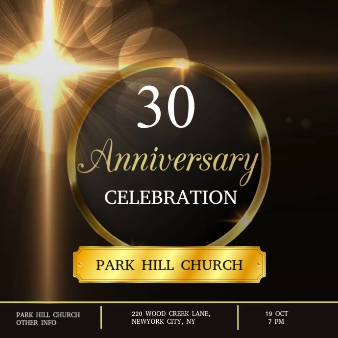 Pastor & Church Anniversary Wpis na Instagrama template