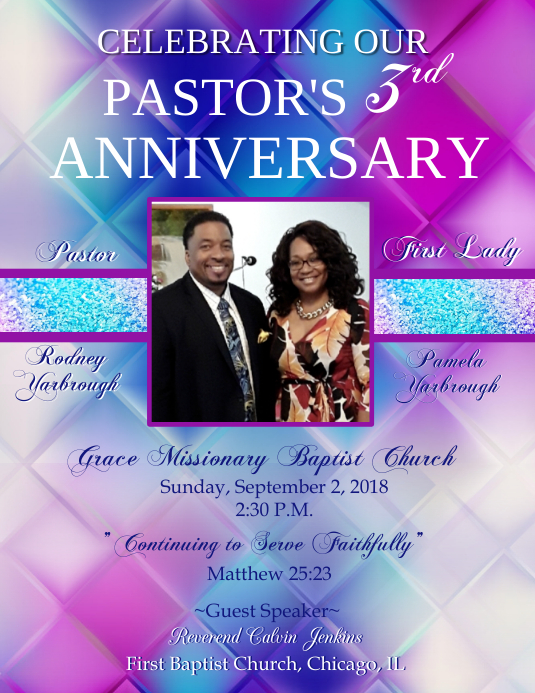 Pastor Anniversary Flyer (US-Letter) template