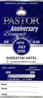 Pastor Anniversary Rack Card Template | Church Banquet Invitation Flyer (4x9) Scheda identificativa