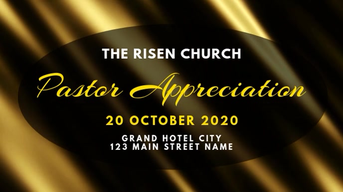 pastor appreciation announcement งานแสดงผลงานแบบดิจิทัล (16:9) template