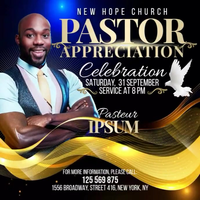 Pastor Appreciation Church Wpis na Instagrama template