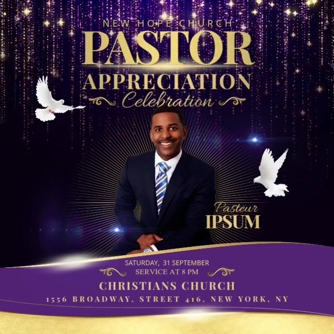 Pastor Appreciation Church Template | PosterMyWall
