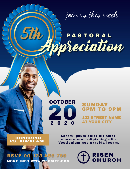 Free Pastor Appreciation Flyer Templates Portal Tutorials