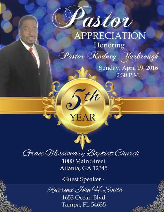 Pastor Appreciation Template | PosterMyWall