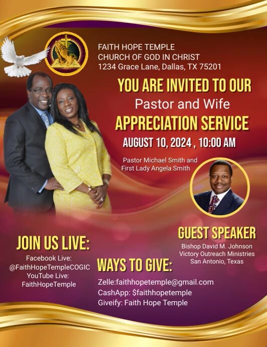 Pastor Appreciation Flyer Template PosterMyWall