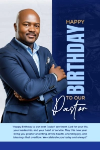 Pastor birthday, birthday, happy birthday, glorious birthday, awesome birthday Poster template