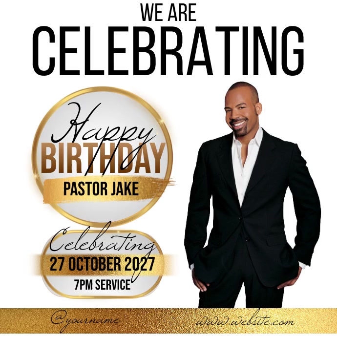 PASTOR BIRTHDAY CELEBRATION DESIGN TEMPLATE Instagram-bericht