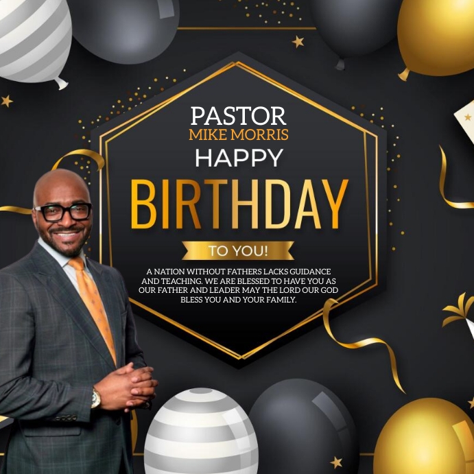 PASTOR BIRTHDAY CELEBRATION DESIGN TEMPLATE Publicação no Instagram