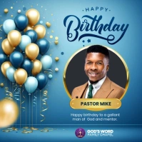 pastor birthday church flyer Instagram Post template