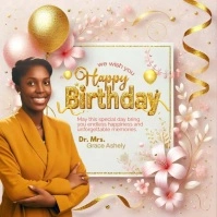 Pastor Birthday Church Flyer Instagram Post template