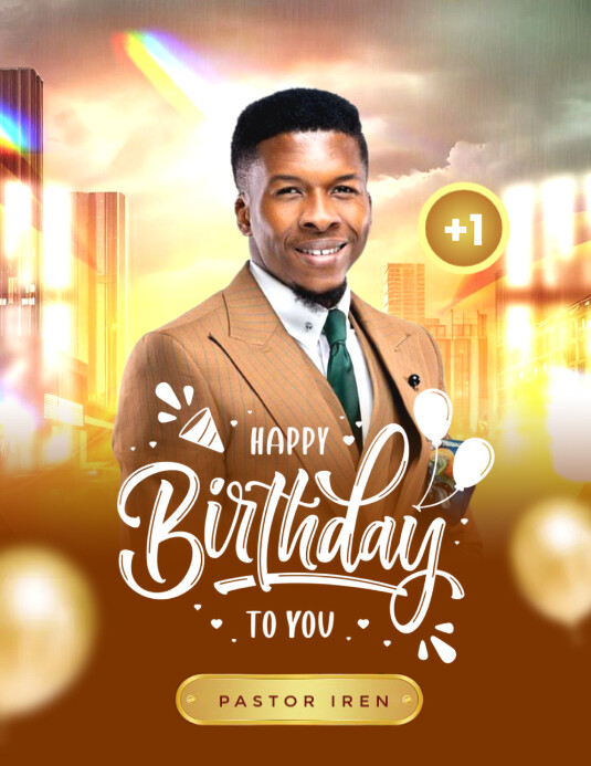 pastor birthday church flyer template