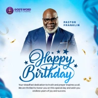 pastor birthday church flyer โพสต์บน Instagram template