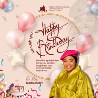 Pastor Birthday Church Flyer Instagram Post template