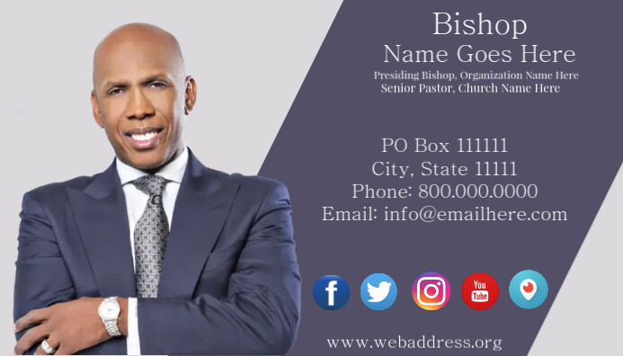 Pastor's Business Card Carte de visite template