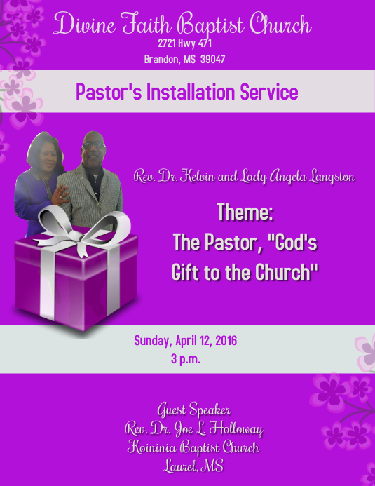 pastor's installation service PosterMyWall