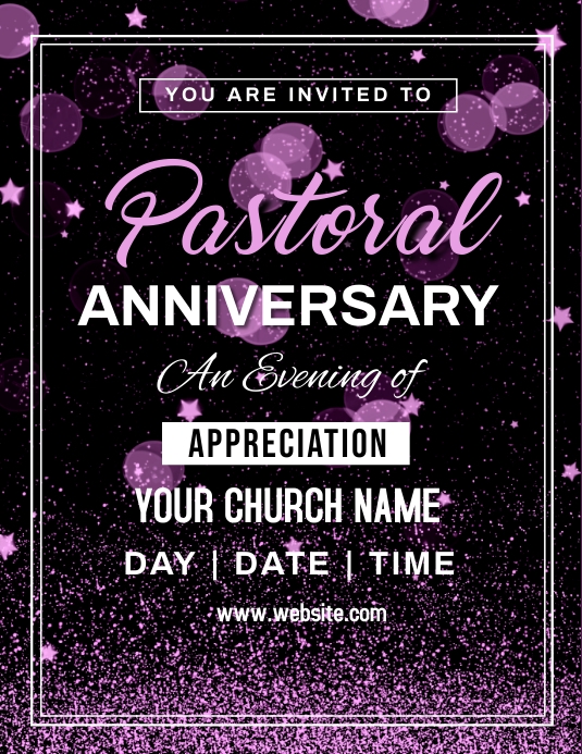 pastoral anniversary, pastor anniversary Flyer (US Letter) template