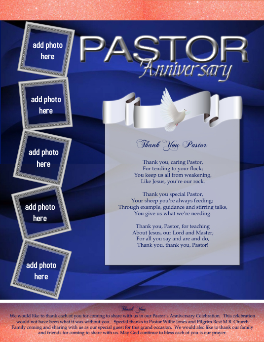 Pastoral Anniversary Template PosterMyWall