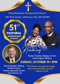 Pastoral Anniversary Flyer A6 template