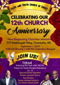 Pastoral Anniversary Flyer A6 template