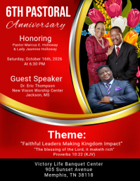 Pastoral Anniversary Flyer Pamflet (Letter AS) template