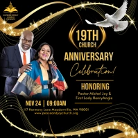 Pastoral Anniversary flyers,  church live ann Instagram Post template