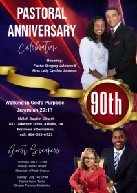 Pastoral Anniversary flyers A6 template