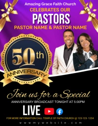 Pastoral Anniversary flyers Folder (US Letter) template