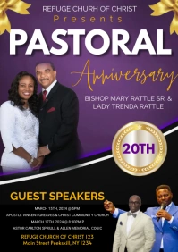 Pastoral Anniversary flyers A4 template