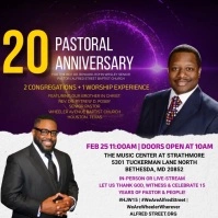 Pastoral Anniversary flyers Сообщение Instagram template