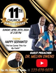 pastoral anniversary Flyers Volante (Carta US) template