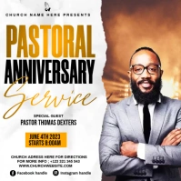 pastoral anniversary service Instagram Post template
