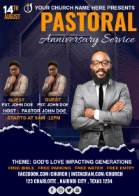 pastoral anniversary service A6 template