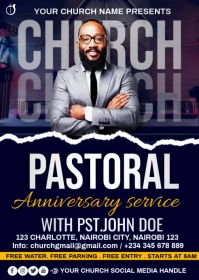 pastoral anniversary service A6 template