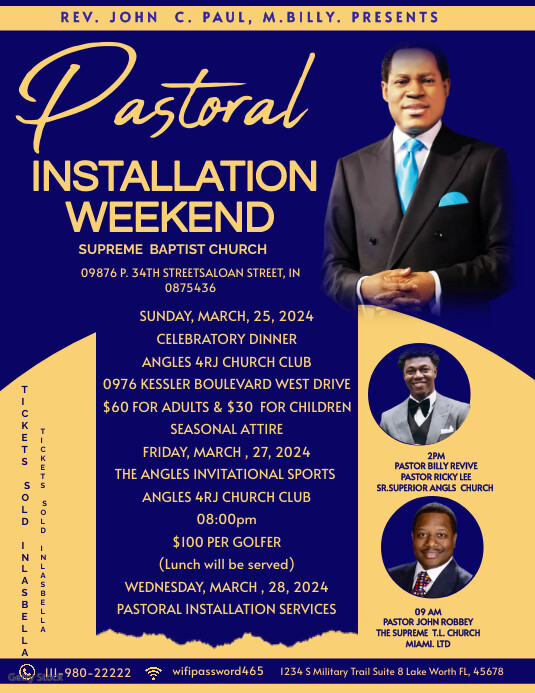 Pastoral Installation Weekend , Pastor Template | PosterMyWall