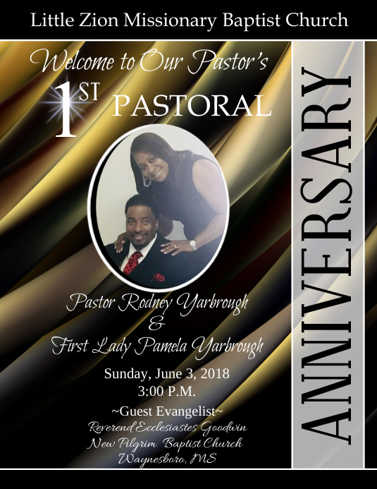 Pastors Anniversary Ulotka (US Letter) template