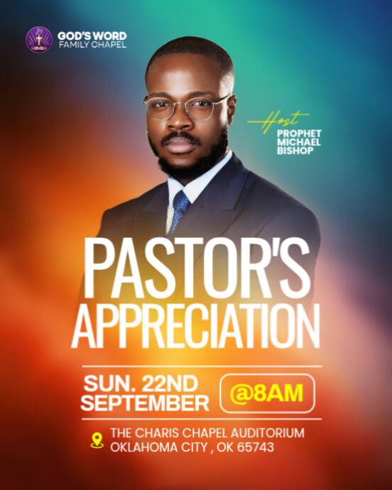 pastors appreciation Instagram Portrait template