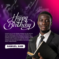 Pastors Birthday Flyer Vierkant (1:1) template