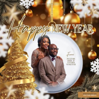pastors happy new year card template Carré (1:1)