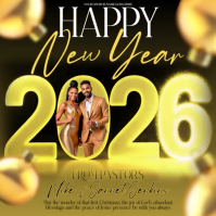 สีดำ New Year Celebration Quadrato Template