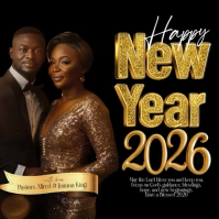 pastors happy new year card template Carré (1:1)
